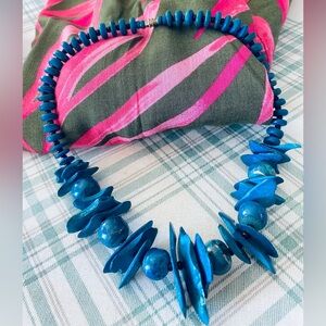 Blue vintage  Beaded Necklace